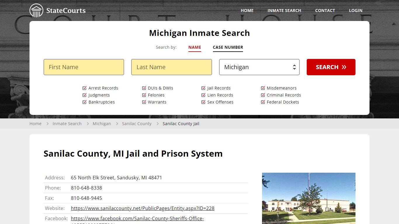 Sanilac County Jail Inmate Records Search, Michigan - StateCourts
