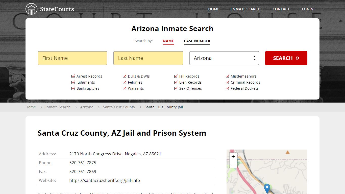 Santa Cruz County Jail Inmate Records Search, Arizona - StateCourts