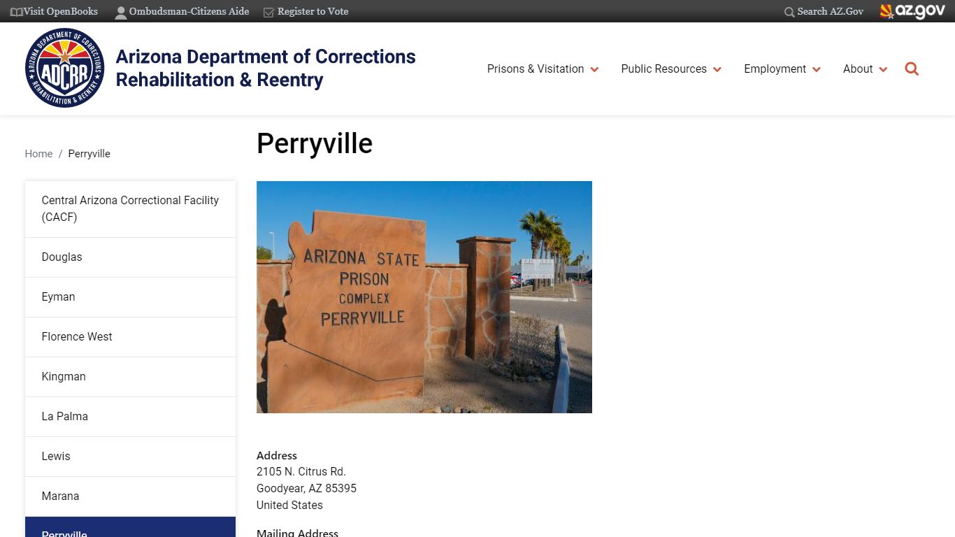 Perryville | Arizona Department of Corrections, Rehabilitation & Reentry