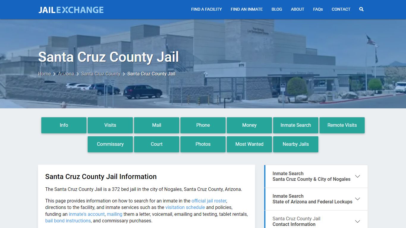 Santa Cruz County Jail, AZ Inmate Search, Information
