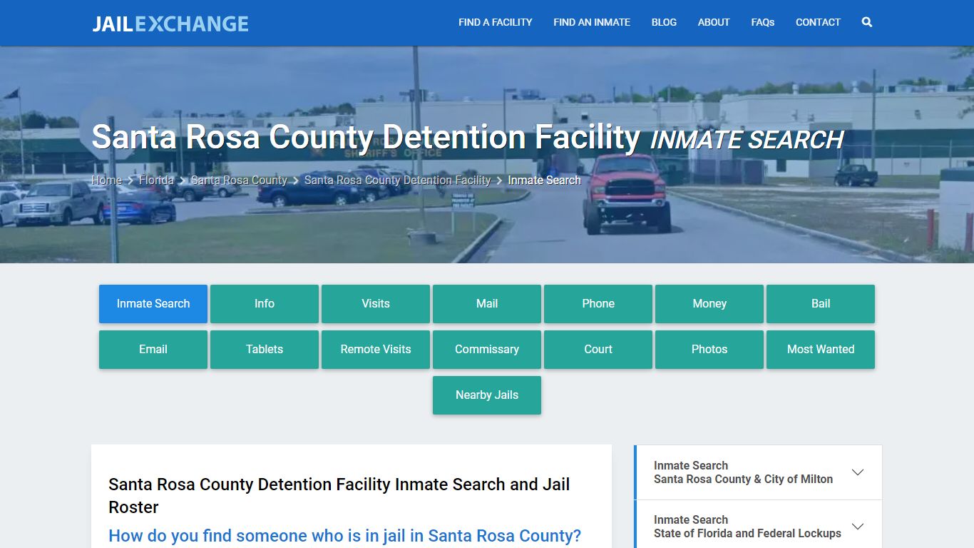 Santa Rosa County Detention Facility Inmate Search
