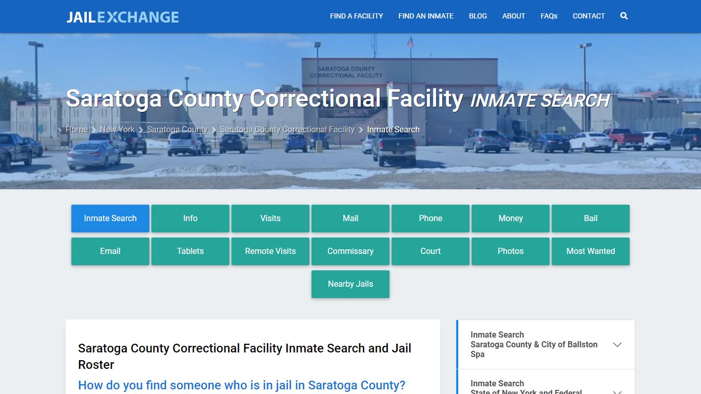 Saratoga County Correctional Facility Inmate Search - Jail Exchange