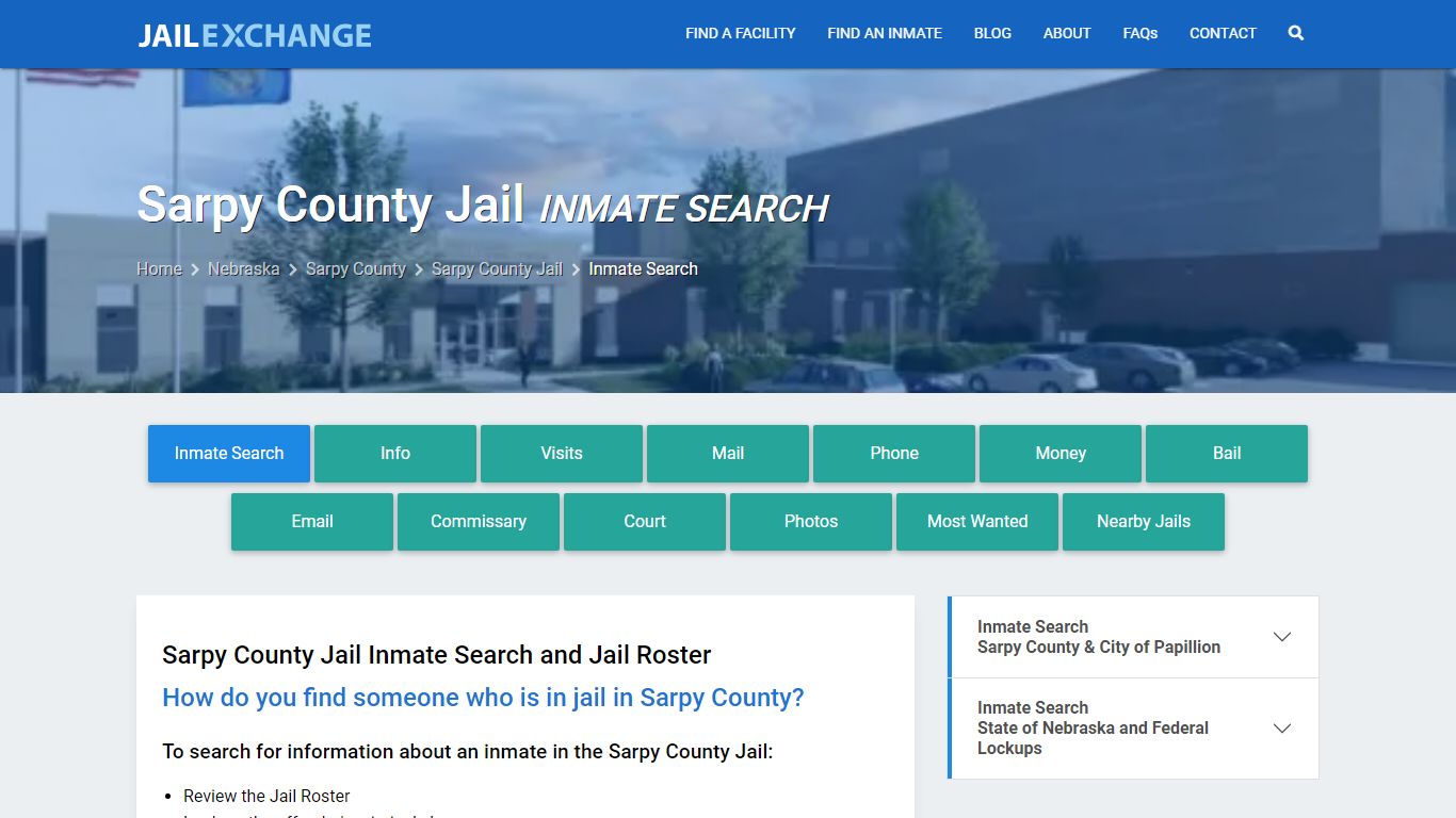 Inmate Search: Roster & Mugshots - Sarpy County Jail, NE