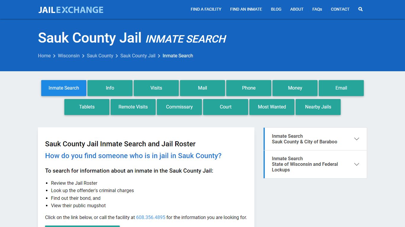 Inmate Search: Roster & Mugshots - Sauk County Jail, WI