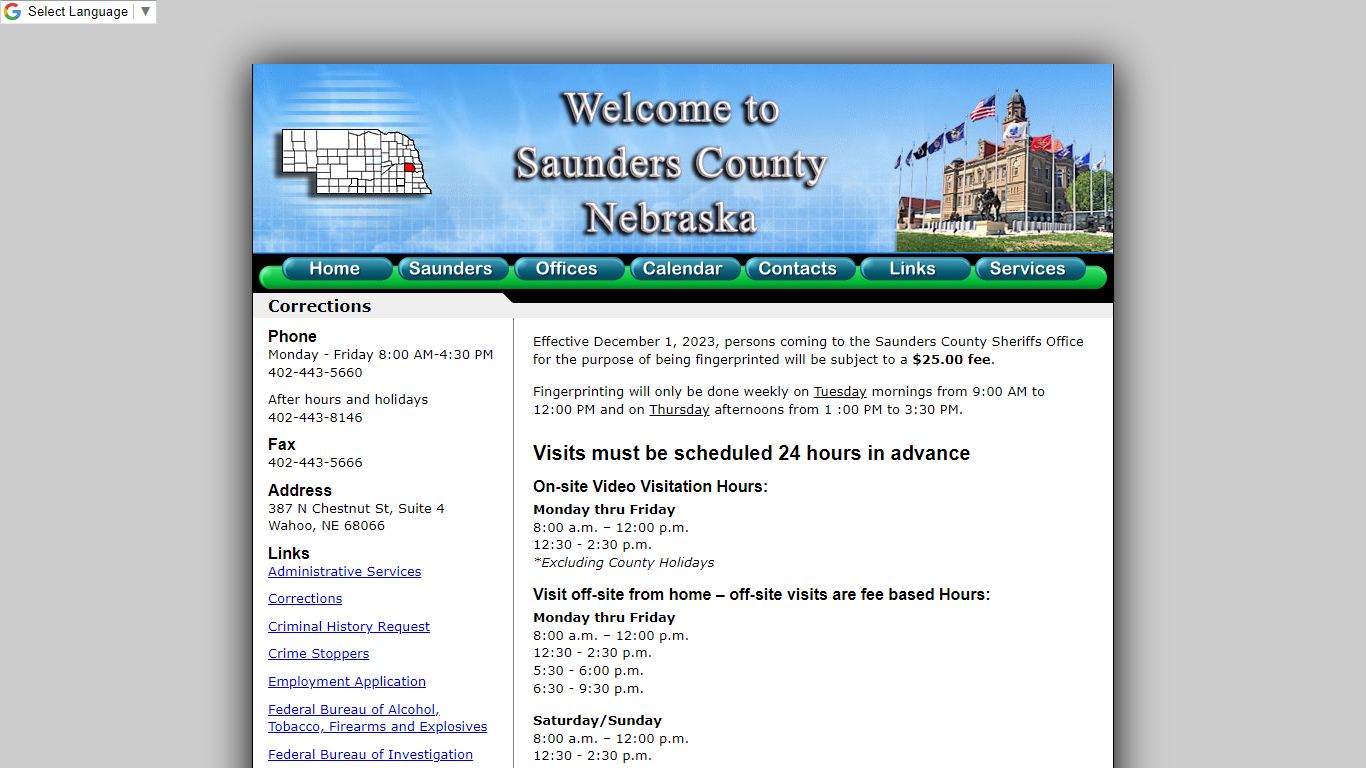 Saunders County Department of Corrections - Nebraska