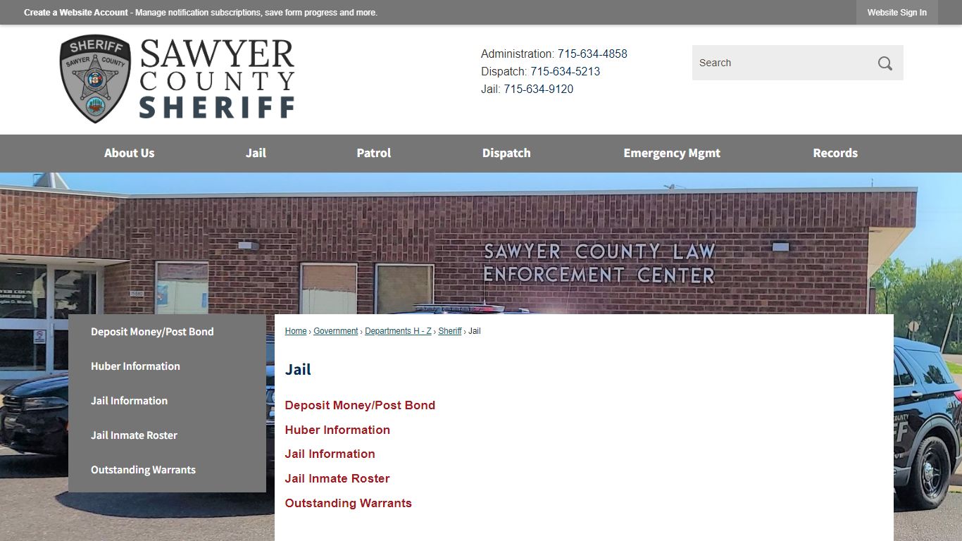 Jail | Sawyer County, WI