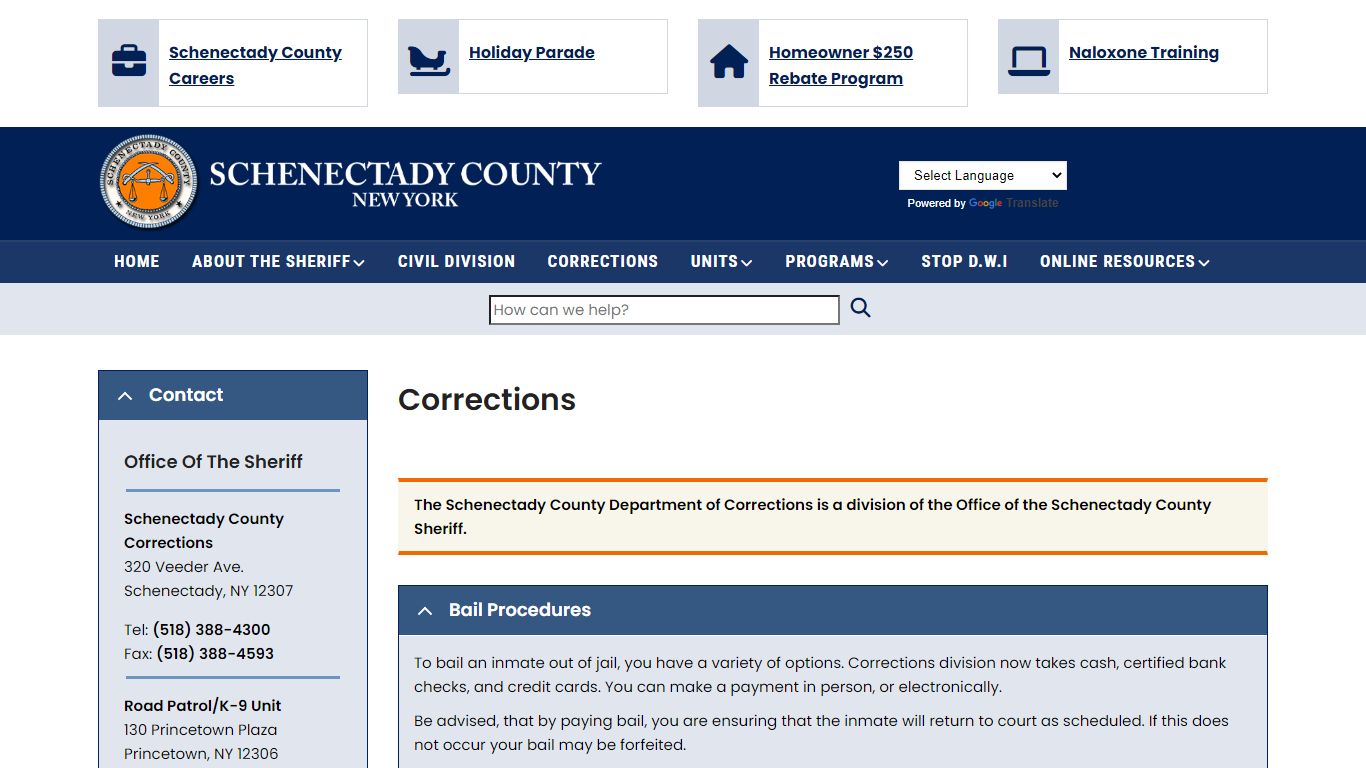 Corrections | Schenectady County