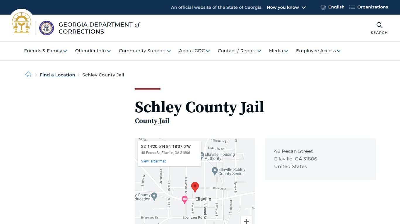 Schley County Jail | Georgia Department of Corrections