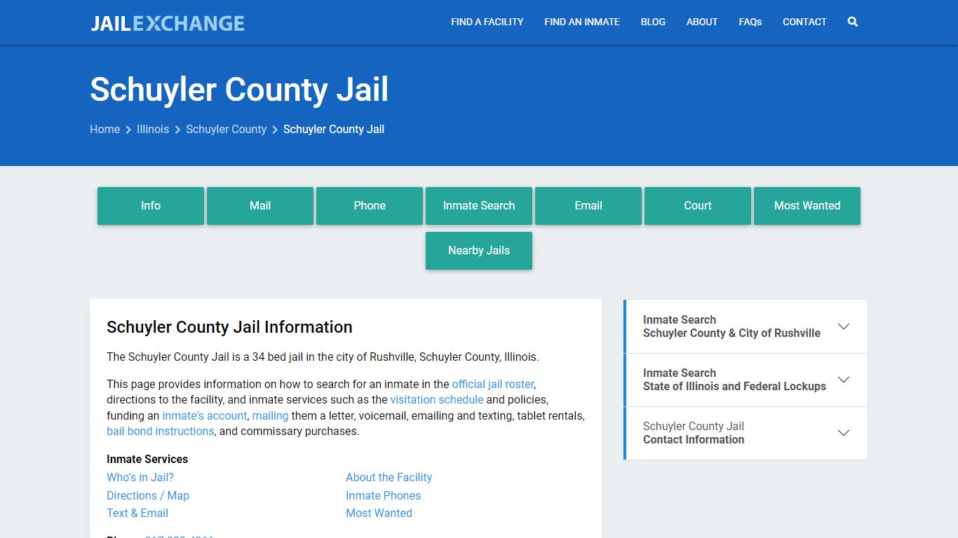 Schuyler County Jail, IL Inmate Search, Information