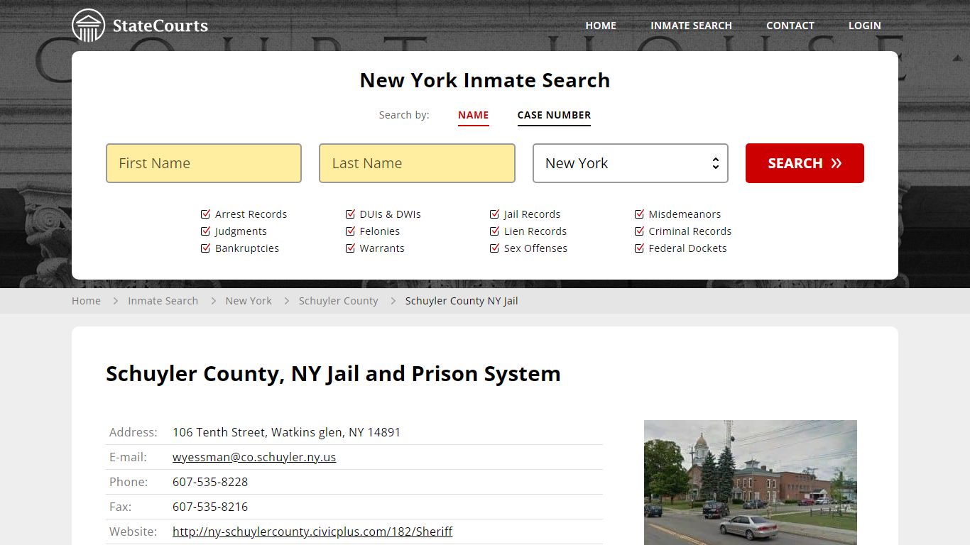 Schuyler County NY Jail Inmate Records Search, New York - StateCourts
