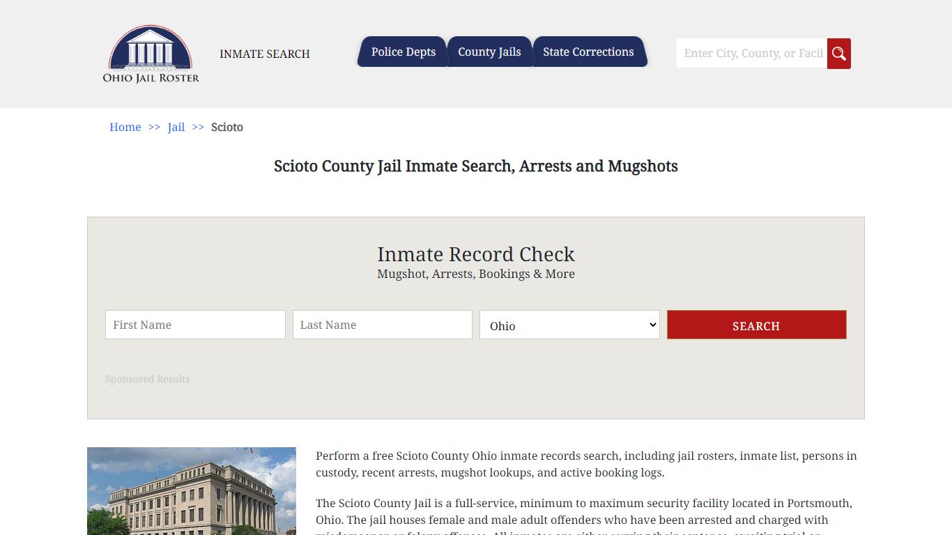 Scioto County Jail Inmate Search, Arrests and Mugshots
