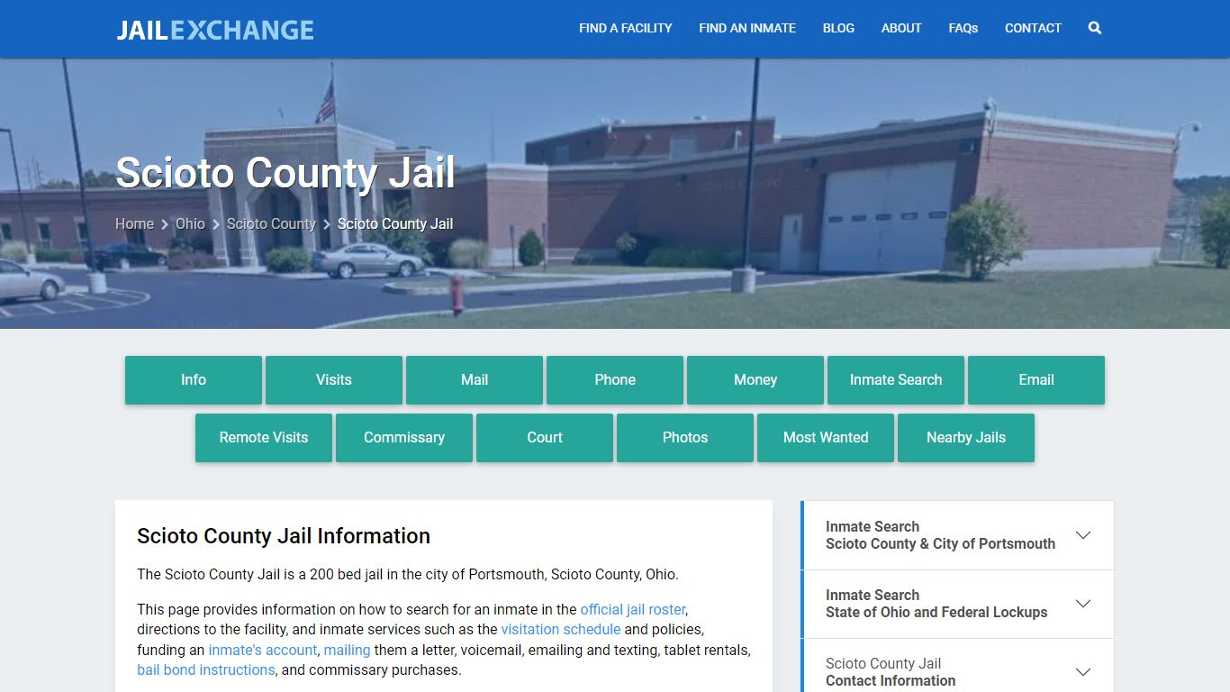 Scioto County Jail, OH Inmate Search, Information