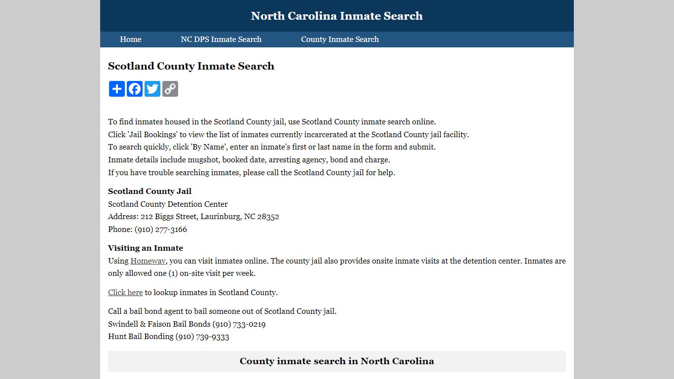Scotland County Inmate Search