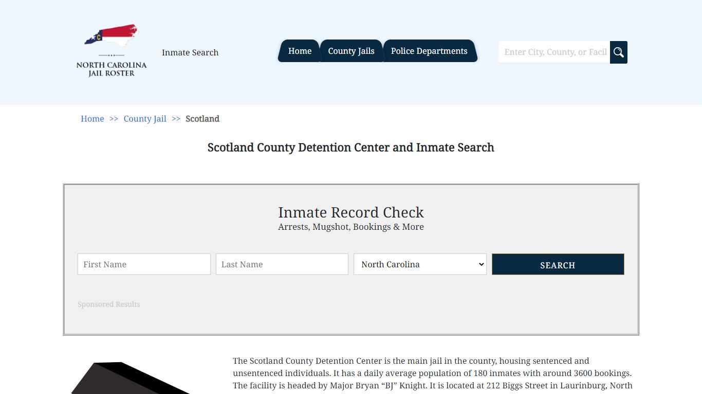 Scotland County Detention Center and Inmate Search | North Carolina ...