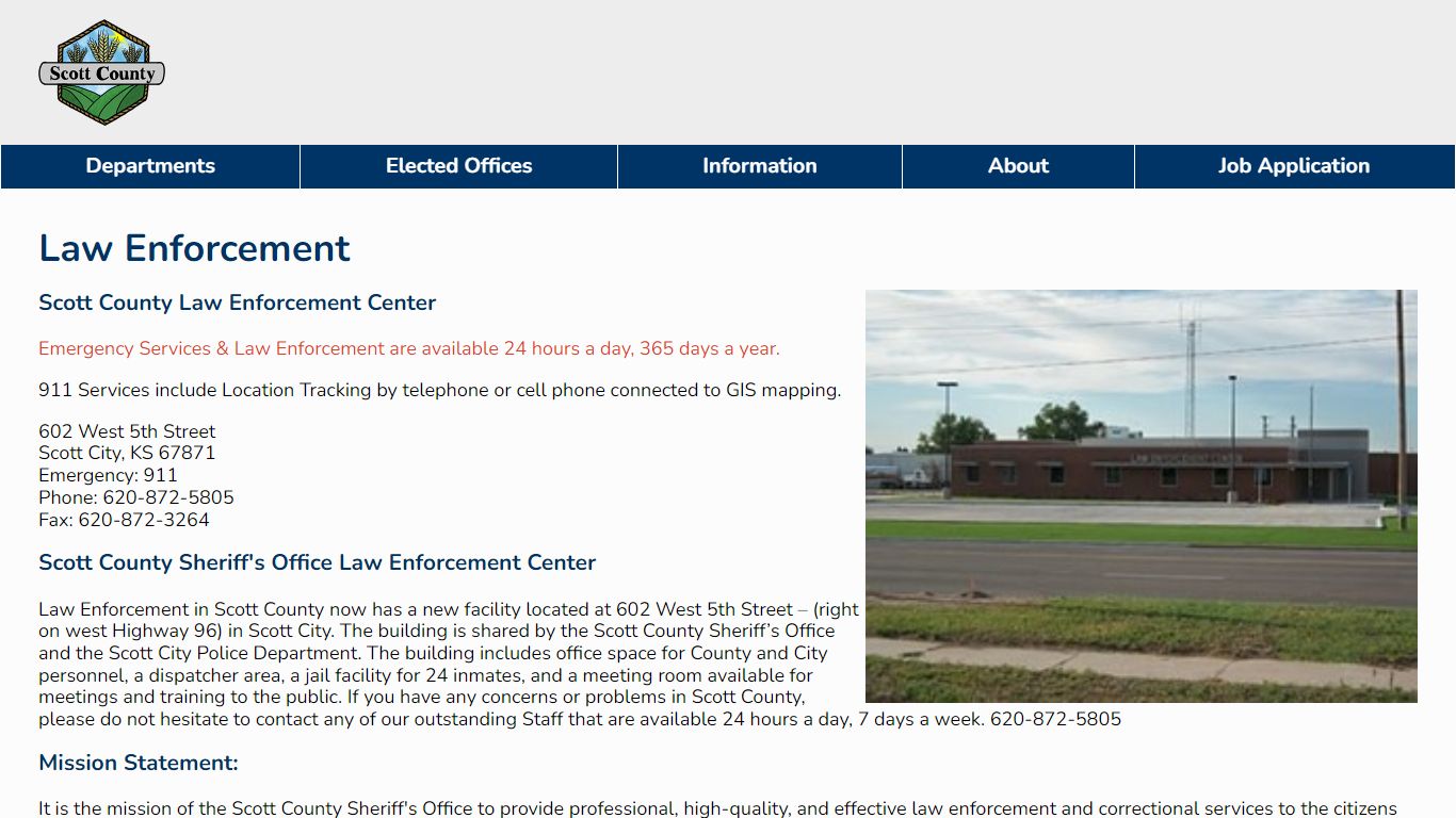 Law Enforcement - Scott County, Kansas