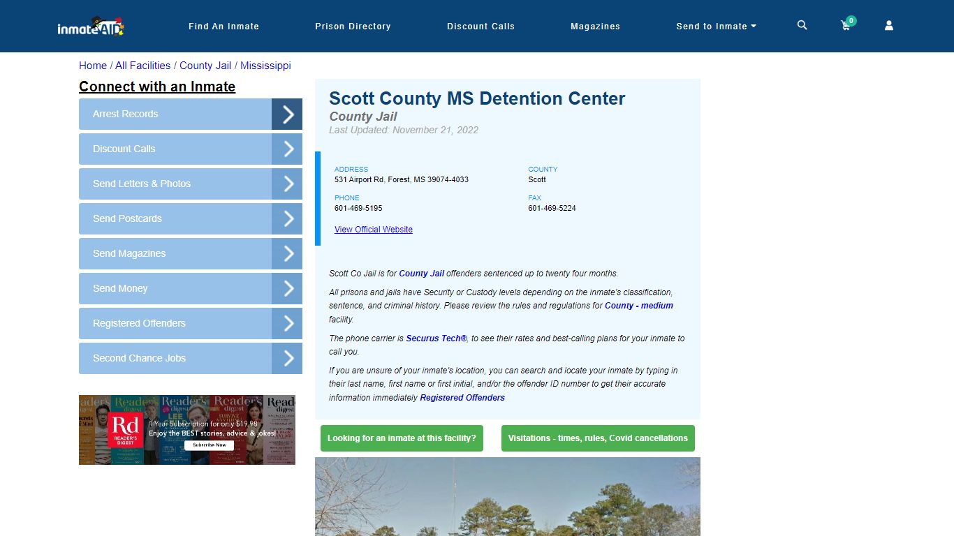 Scott County MS Detention Center - Inmate Locator - Forest, MS