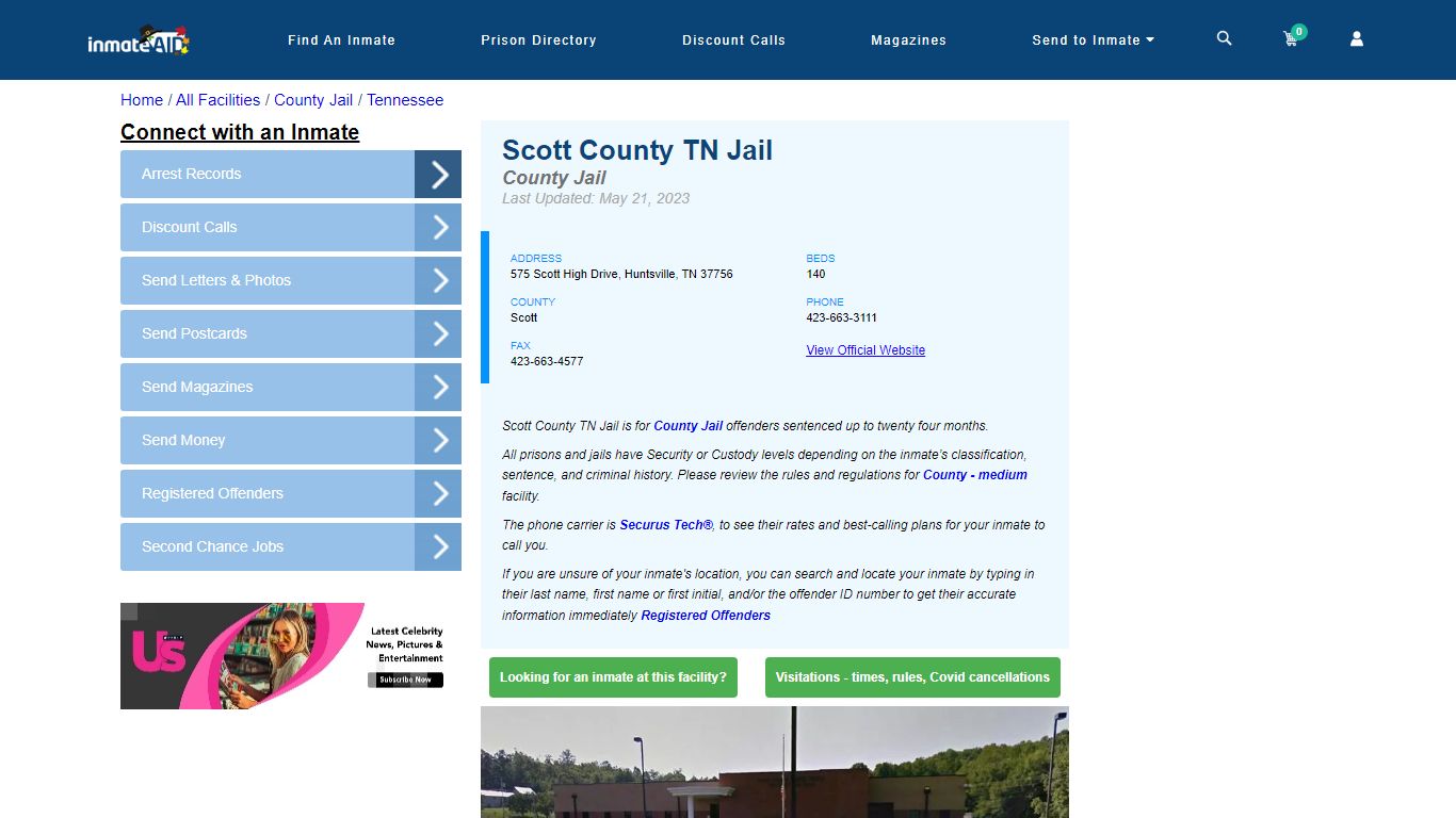 Scott County TN Jail - Inmate Locator - Huntsville, TN