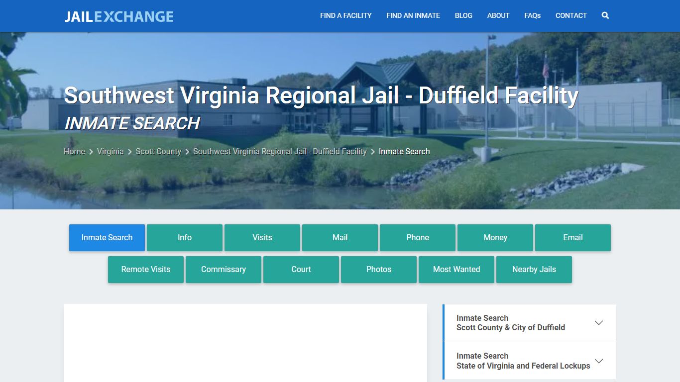 Southwest Virginia Regional Jail - Duffield Facility Inmate Search