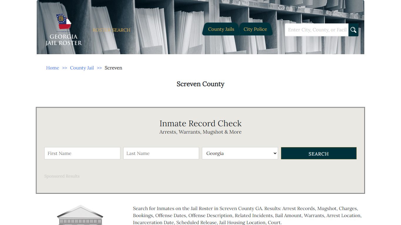 Screven County | Georgia Jail Inmate Search