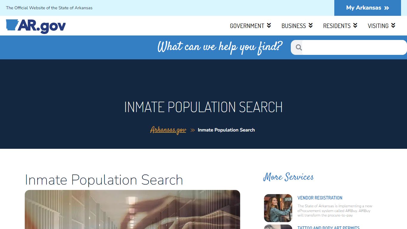 Inmate Population Search – Arkansas.gov
