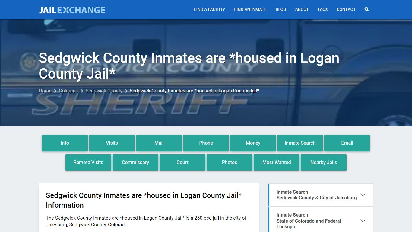 Sedgwick County Inmates are *housed in Logan County Jail*