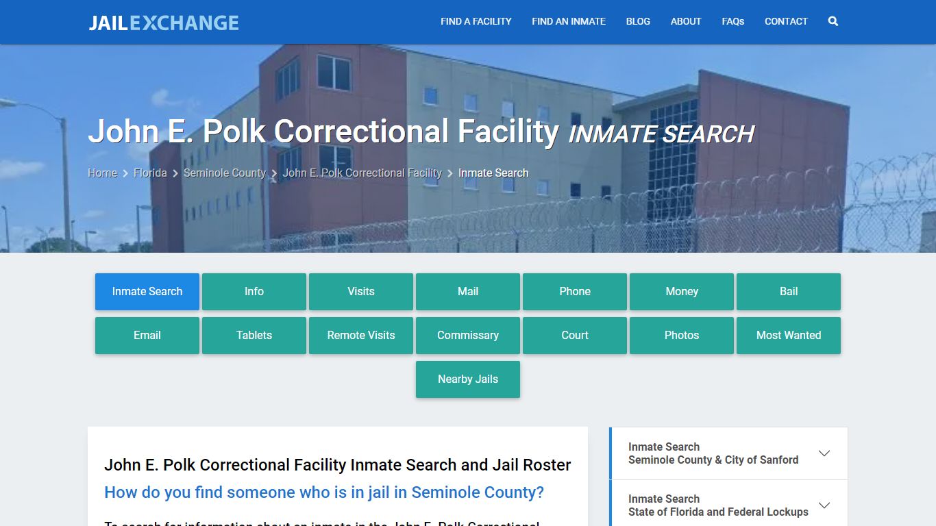John E. Polk Correctional Facility Inmate Search - Jail Exchange