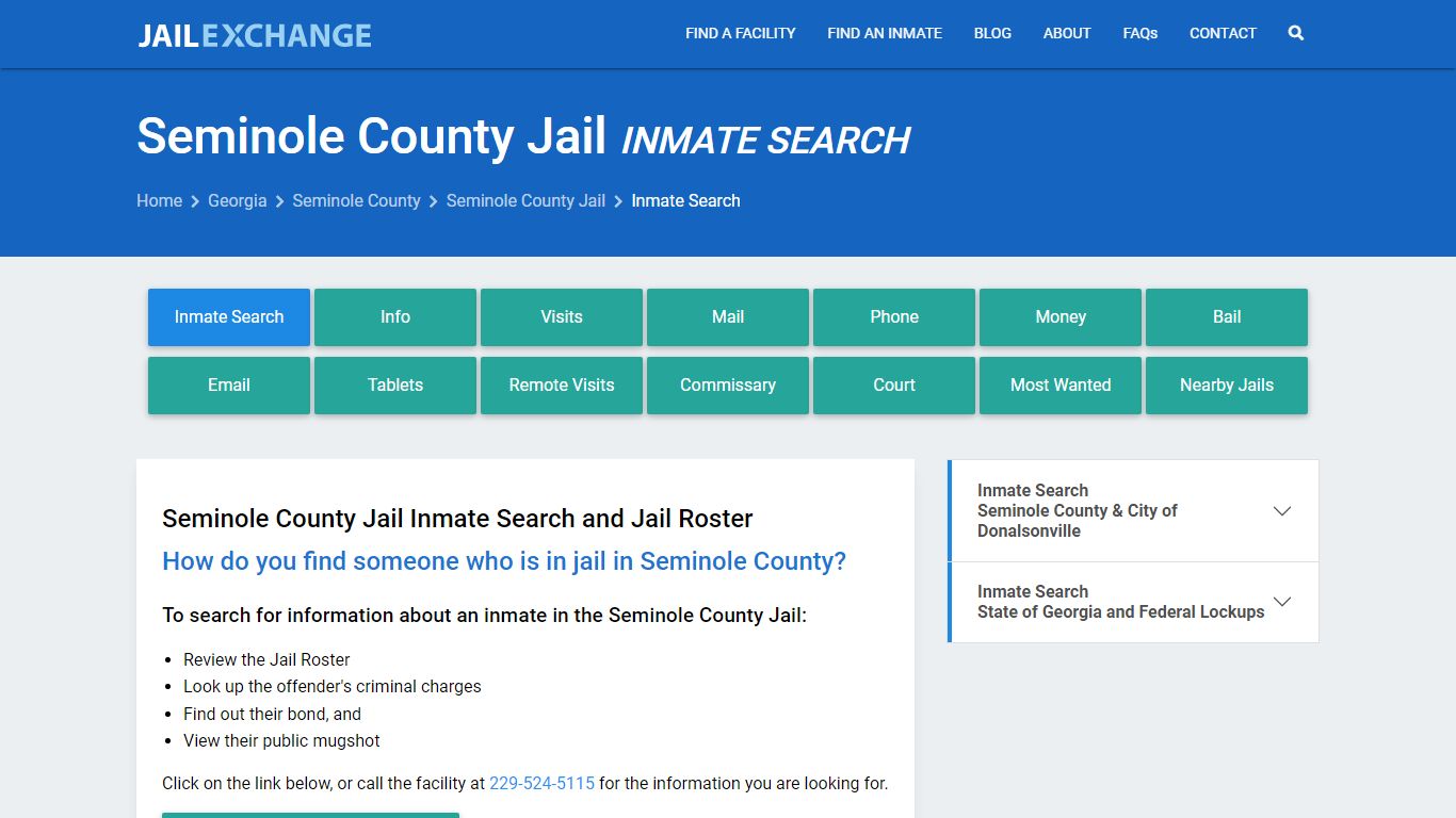 Inmate Search: Roster & Mugshots - Seminole County Jail, GA