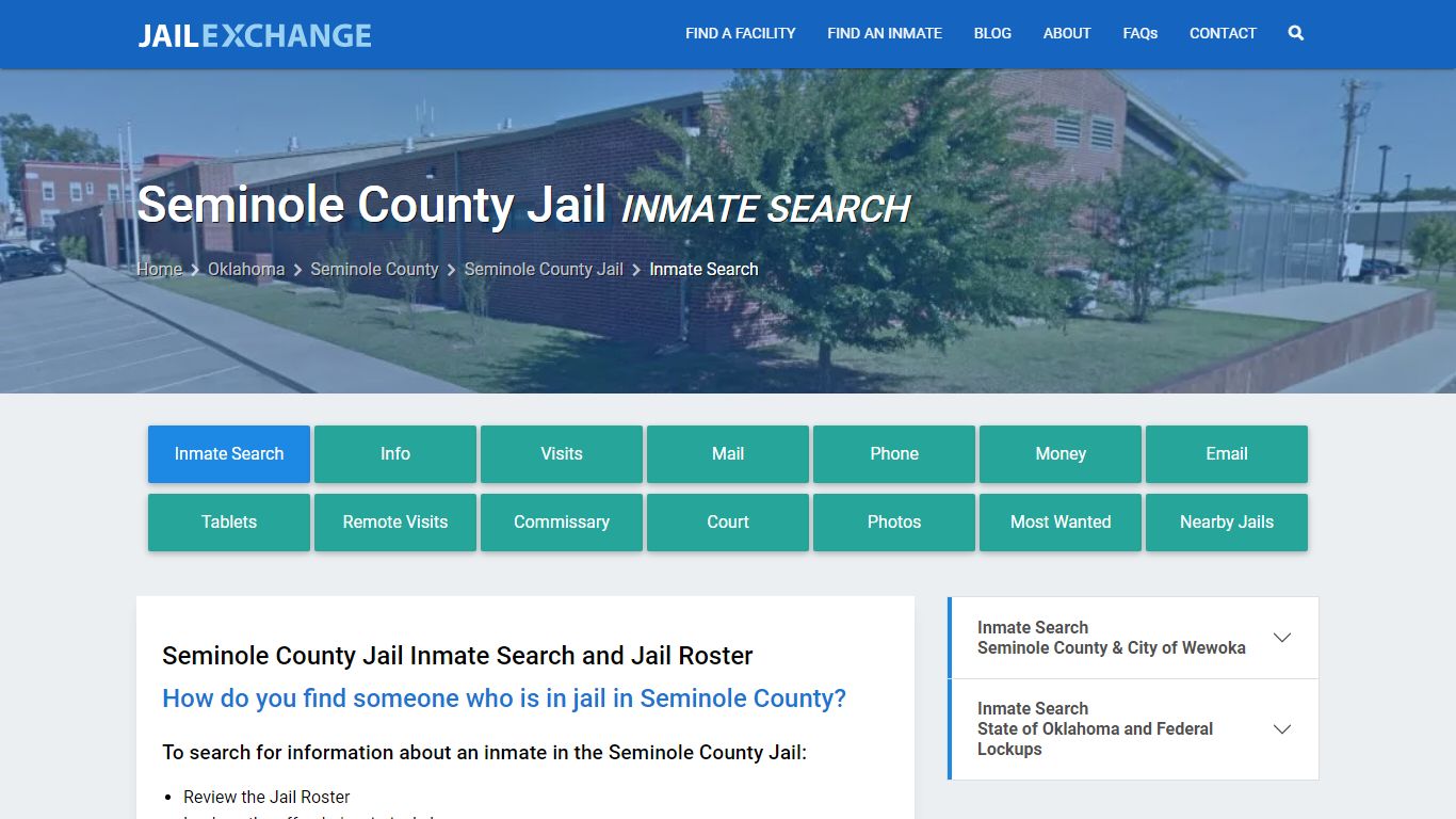 Inmate Search: Roster & Mugshots - Seminole County Jail, OK