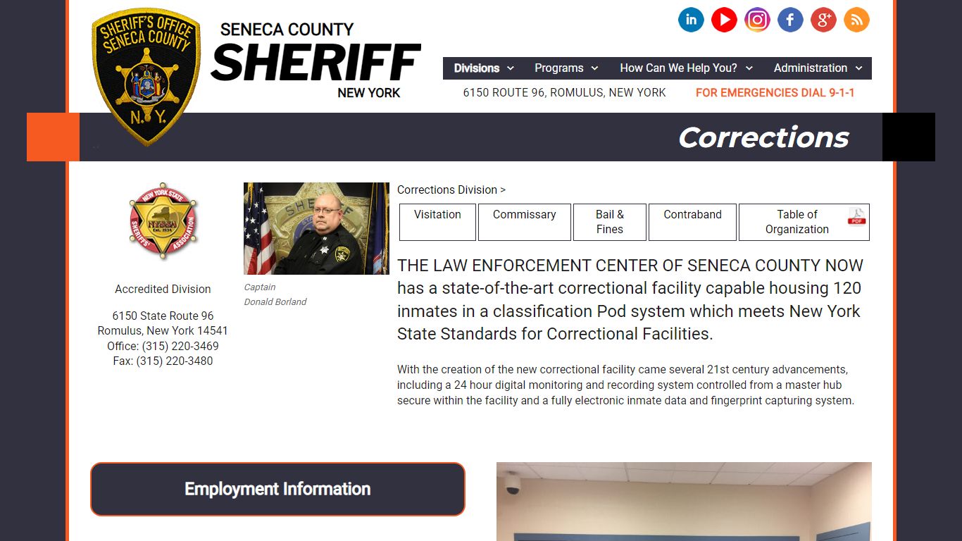 Corrections – Seneca County Sheriff, New York