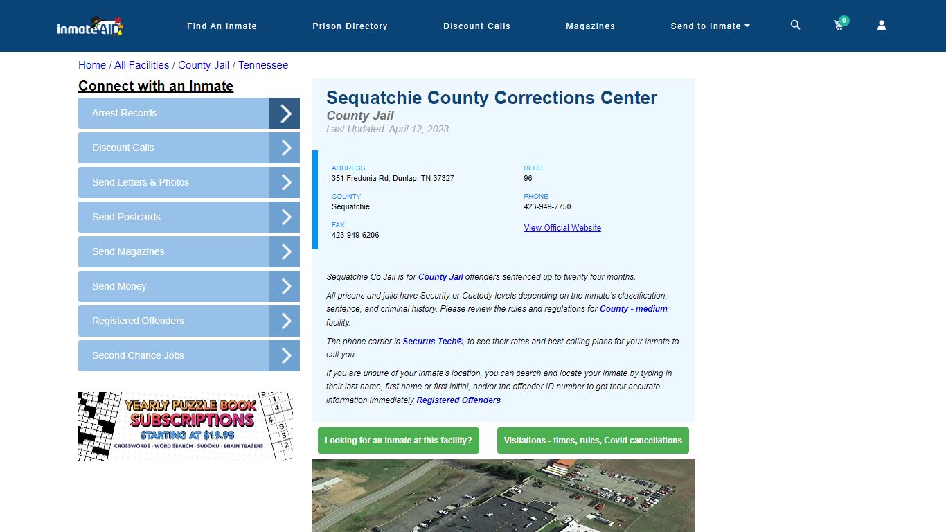 Sequatchie County Corrections Center - Inmate Locator - Dunlap, TN