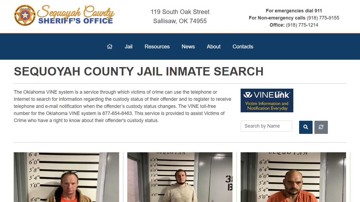 Inmate Search - Sequoyah County Sheriff's Office