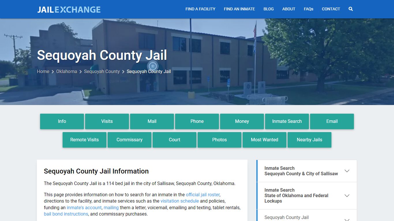 Sequoyah County Jail, OK Inmate Search, Information