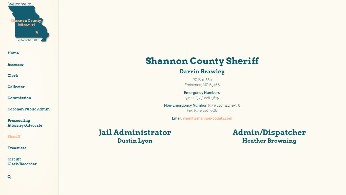 Sheriff – Shannon County, MO