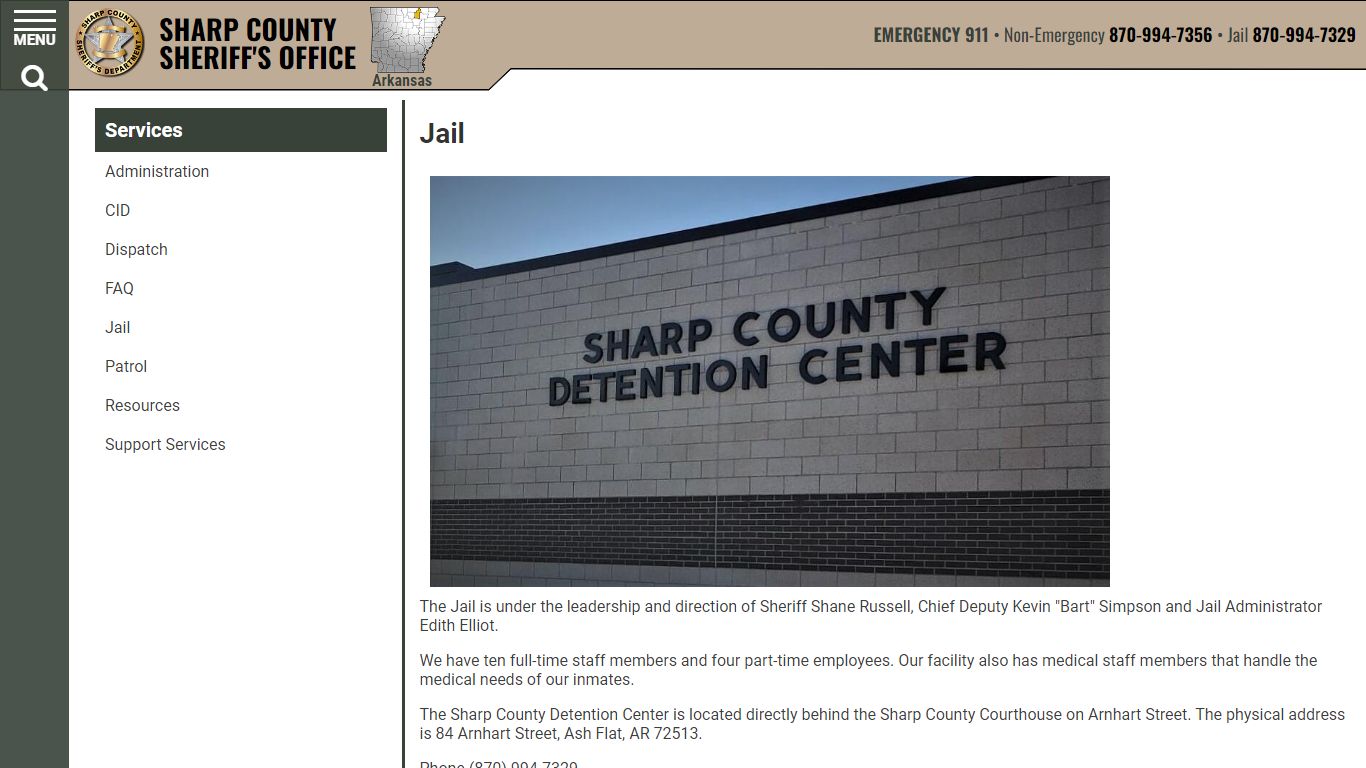 Jail | Sharp County Sheriff AR