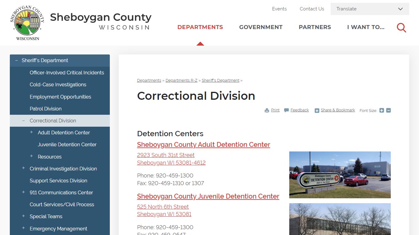 Correctional Division | Sheboygan County
