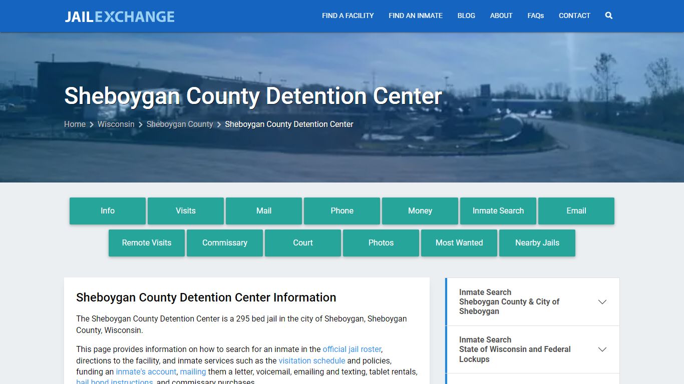 Sheboygan County Detention Center, WI Inmate Search, Information