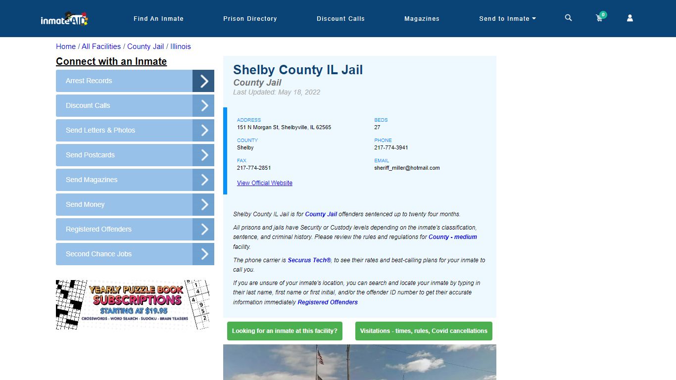 Shelby County IL Jail - Inmate Locator - Shelbyville, IL