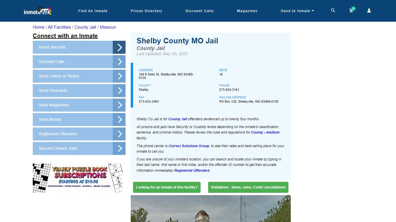 Shelby County MO Jail - Inmate Locator - Shelbyville, MO