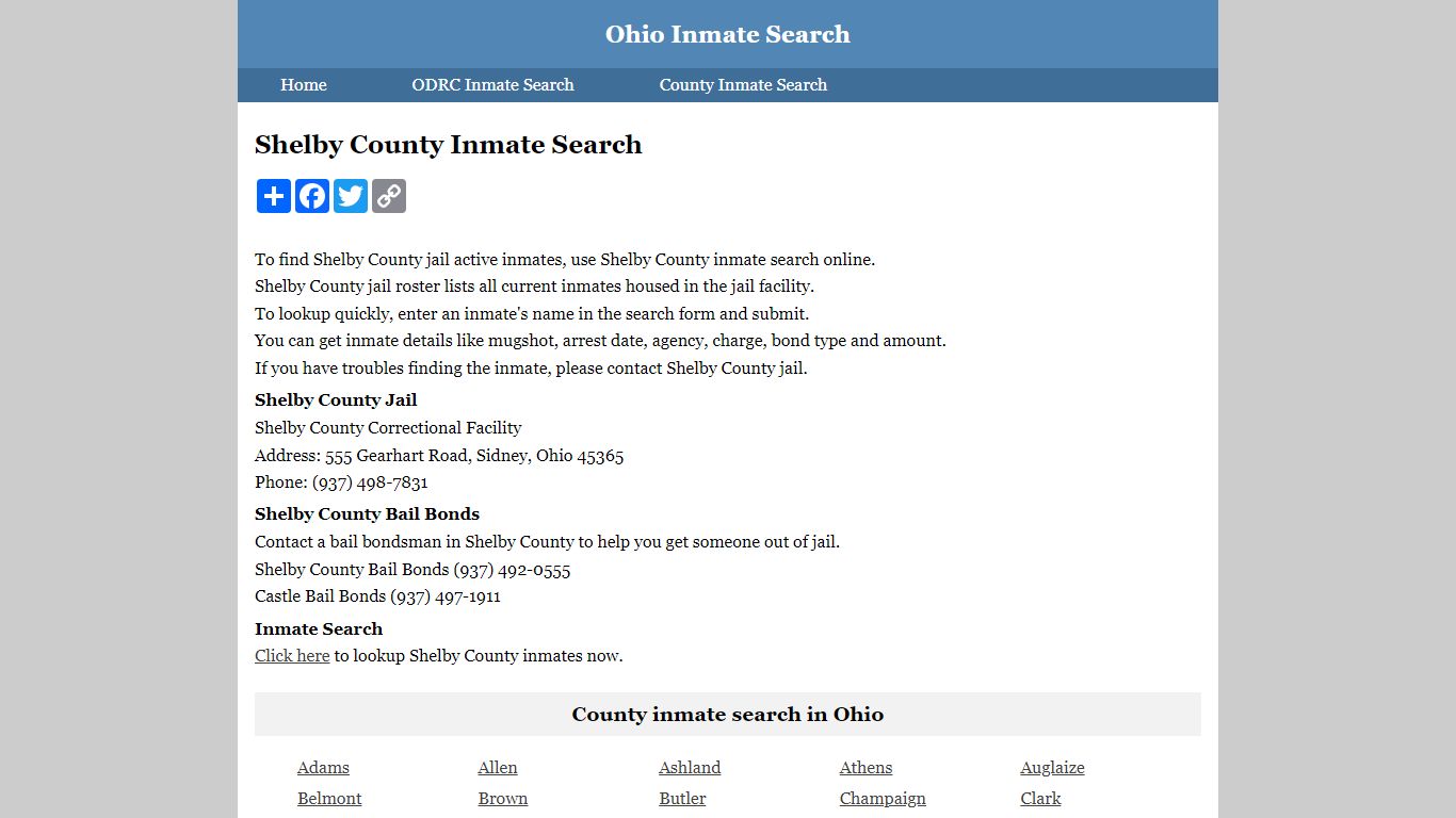Shelby County Inmate Search