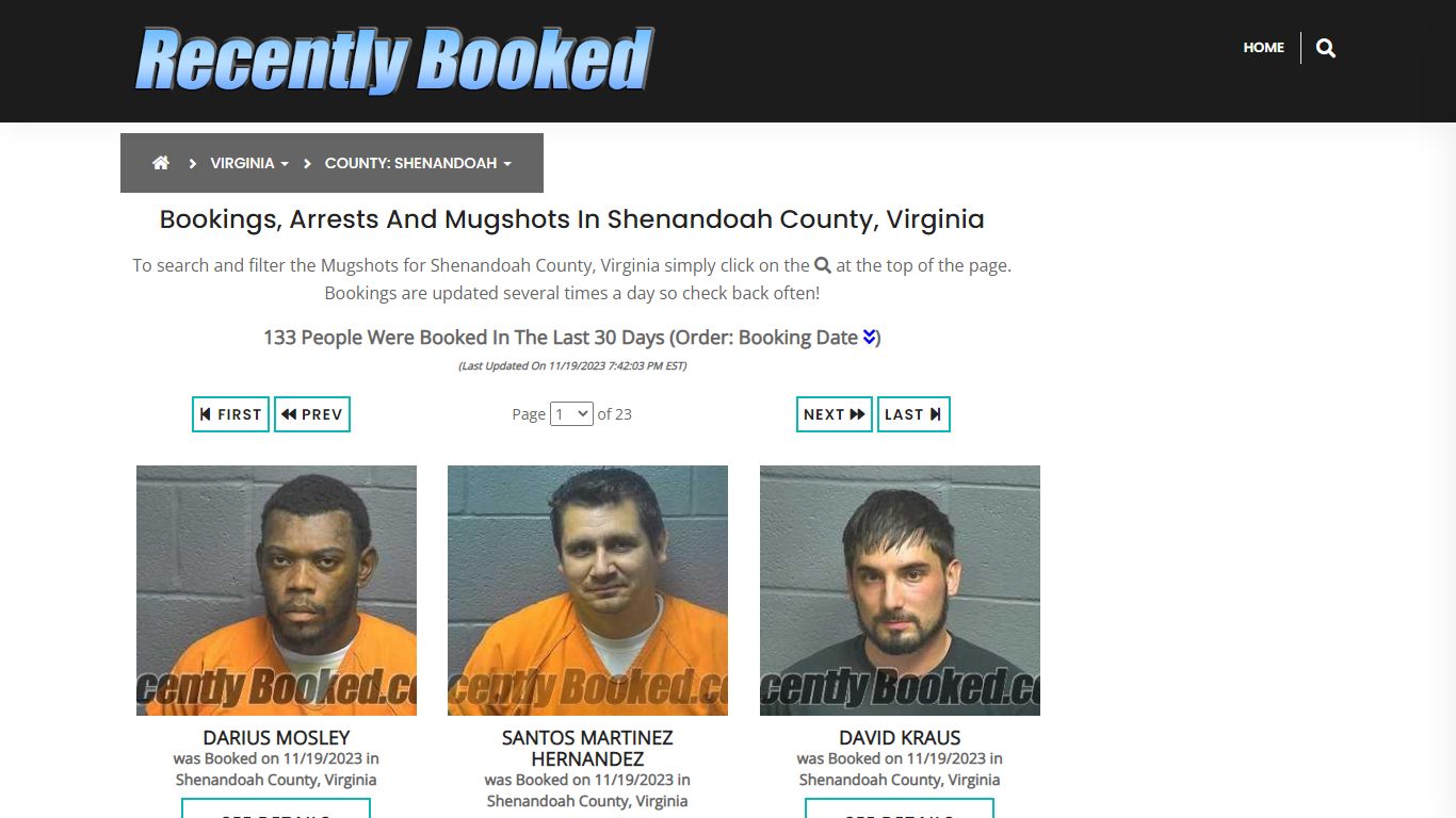 Bookings, Arrests and Mugshots in Shenandoah County, Virginia