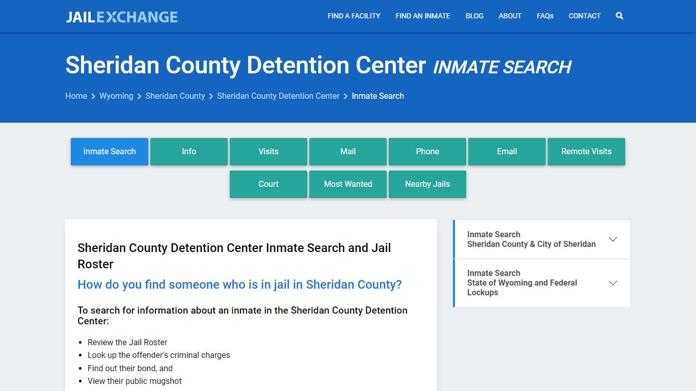 Sheridan County Detention Center Inmate Search - Jail Exchange