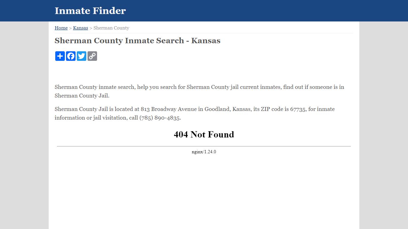 Sherman County Inmate Search - Kansas - Inmate Finder