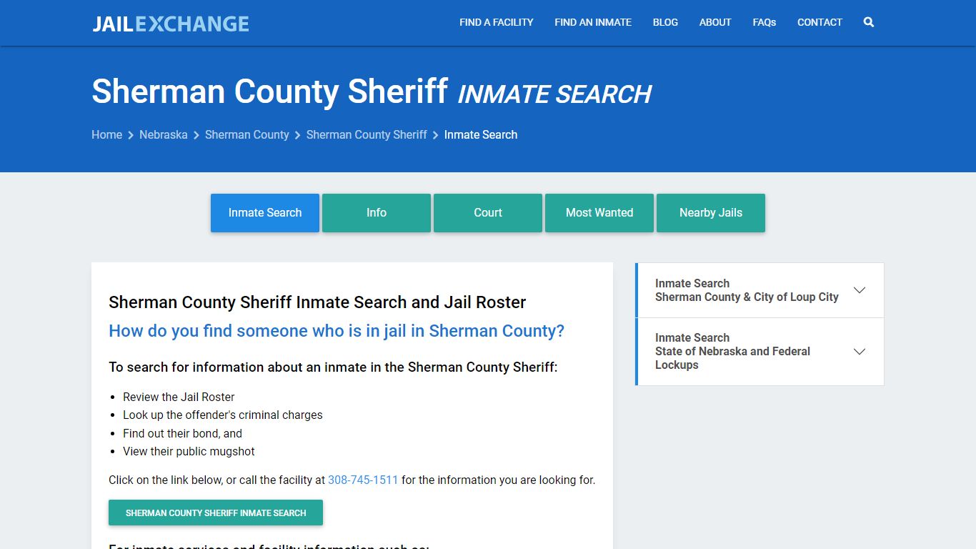 Sherman County Sheriff Inmate Search - Jail Exchange