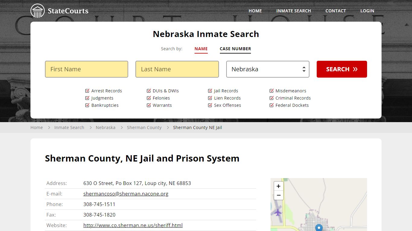 Sherman County, NE Jail and Prison System - State Courts