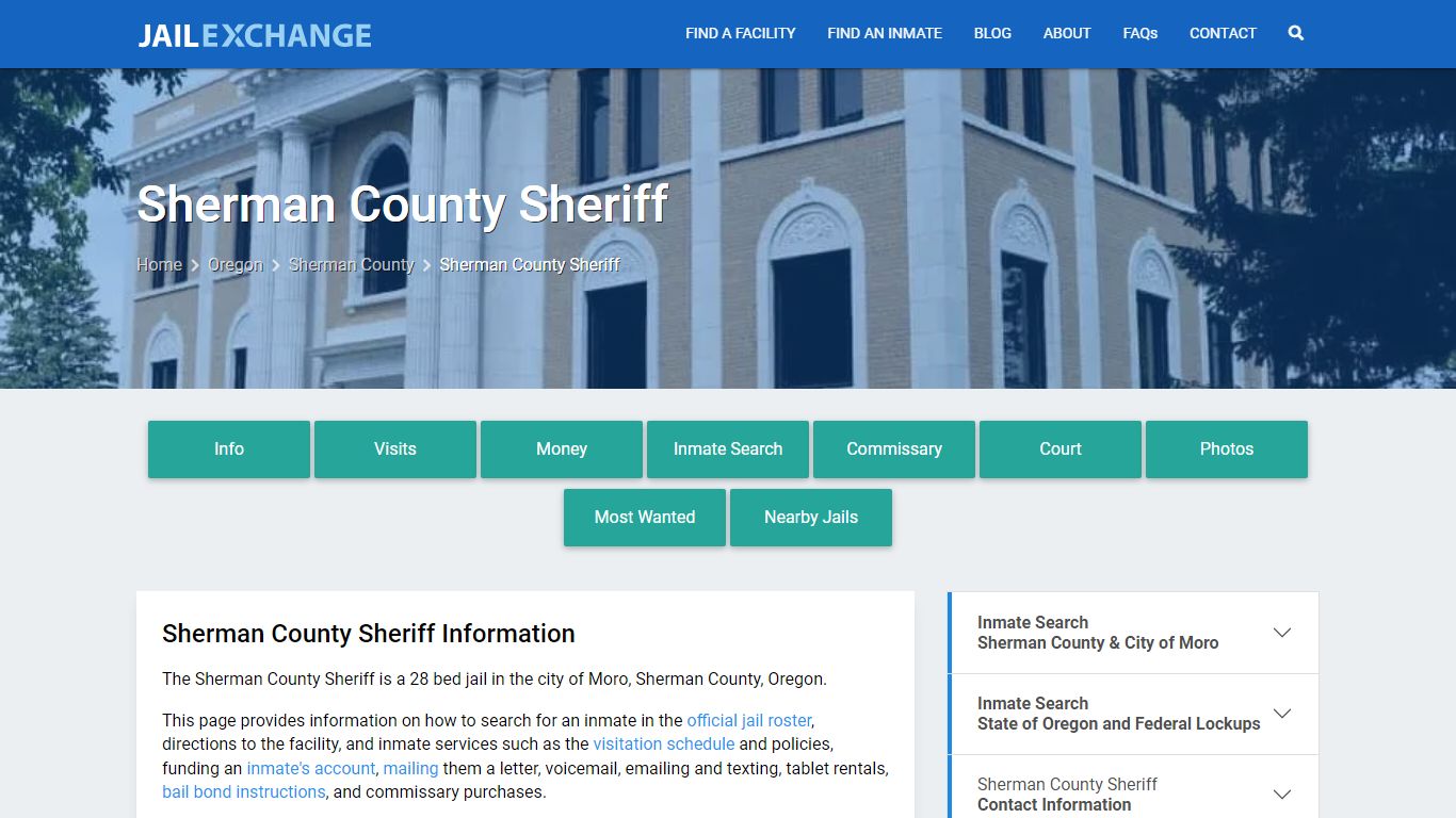 Sherman County Sheriff, OR Inmate Search, Information - Jail Exchange