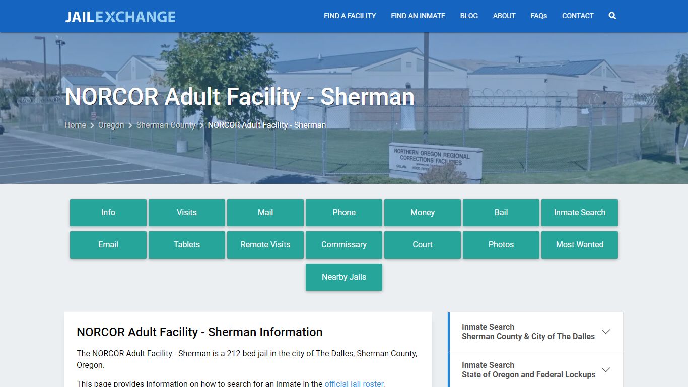 NORCOR Adult Facility - Sherman, OR Inmate Search, Information