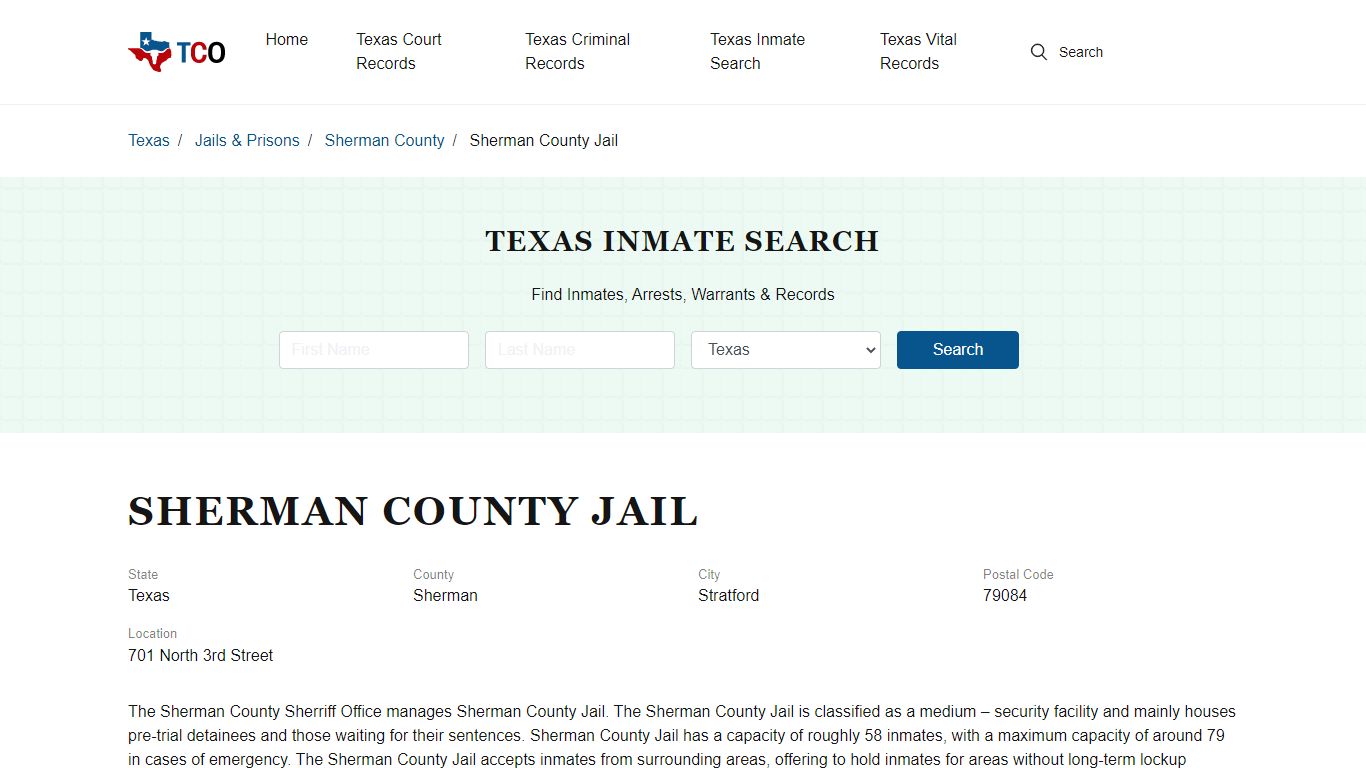 Sherman County Jail - txcountyoffices.org