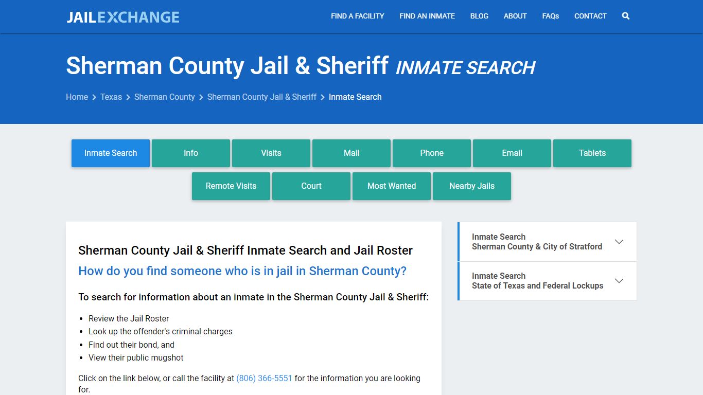 Sherman County Jail & Sheriff Inmate Search - Jail Exchange
