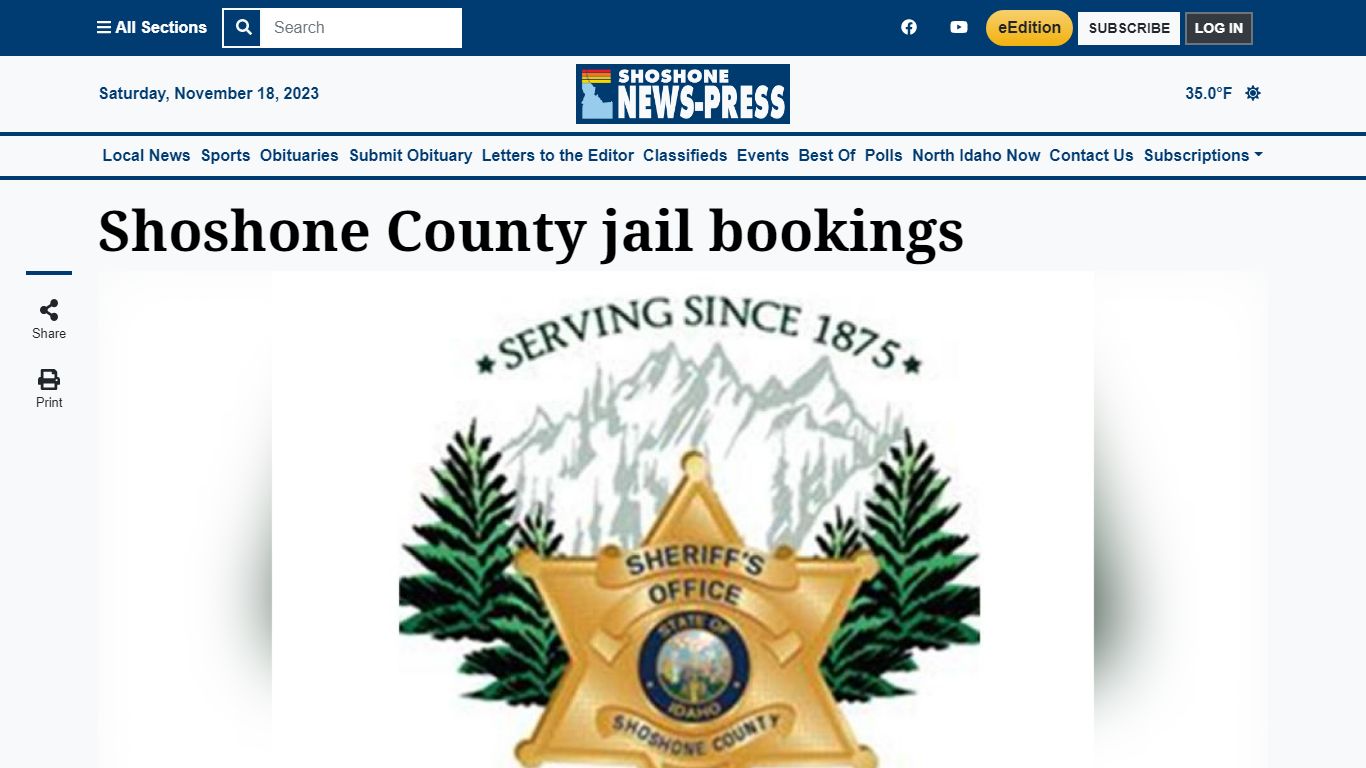 Shoshone County jail bookings | Shoshone News-Press