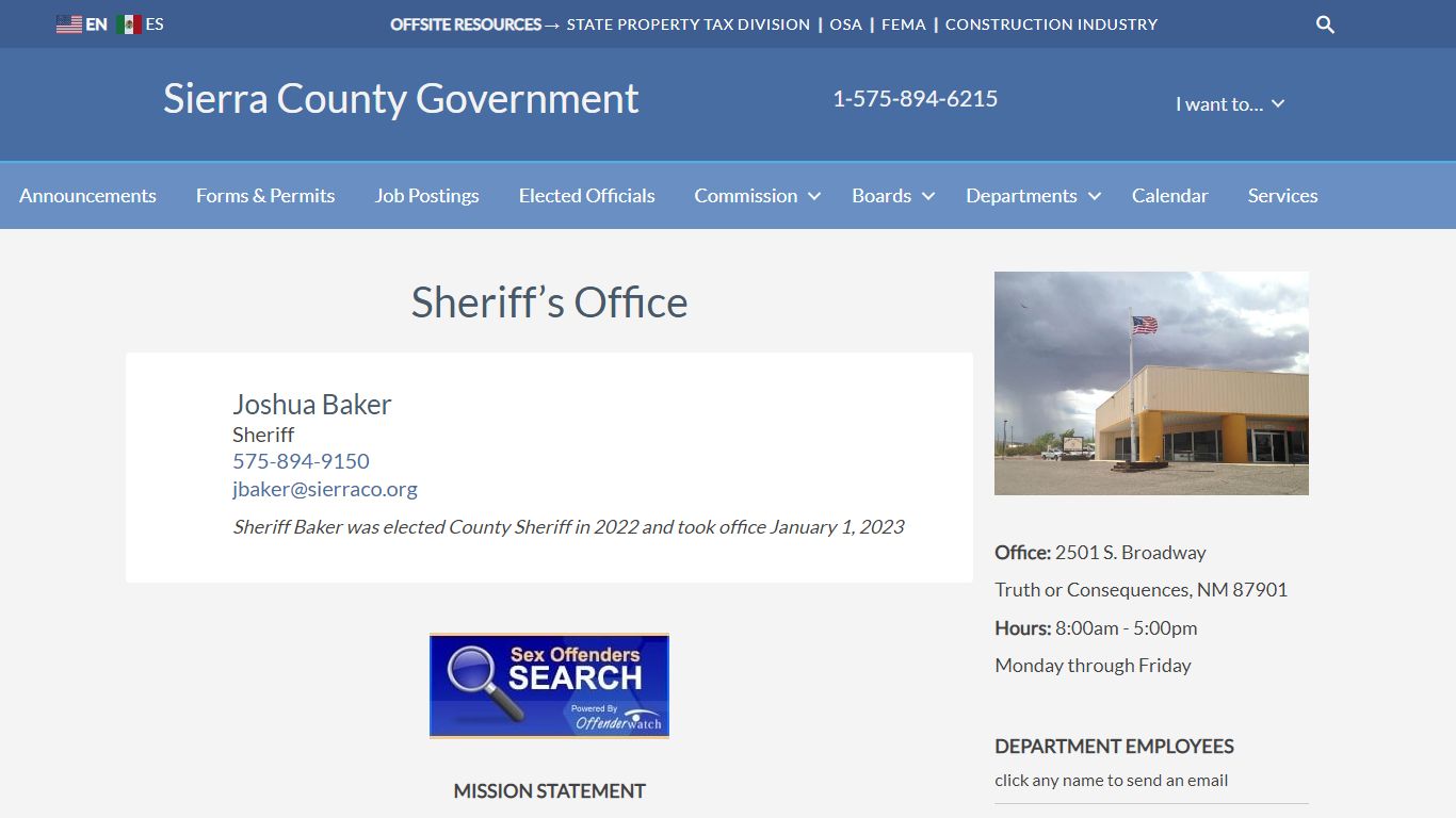 Sierra County Government › Sheriff’s Office